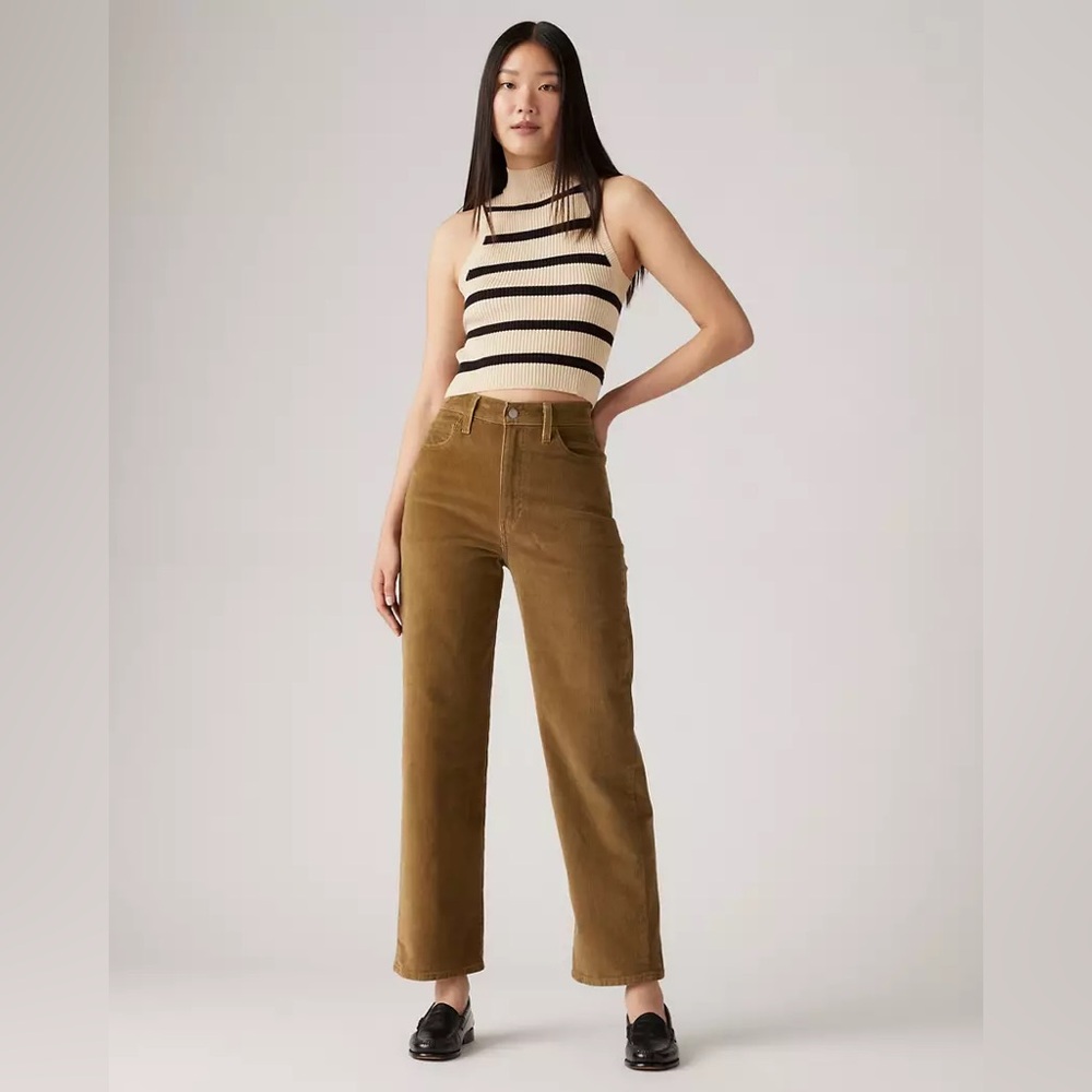 Levi's Women's Light Brown High-Rise Ribcage Straight Pants